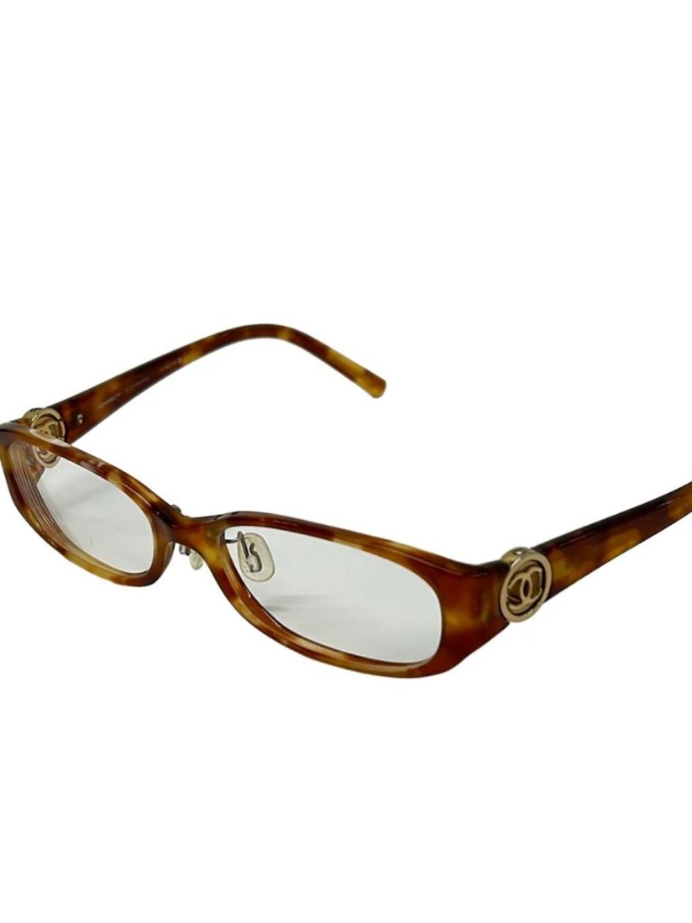 CHANEL 3112 Light Brown Gold Plastic Hardware Sunglasses